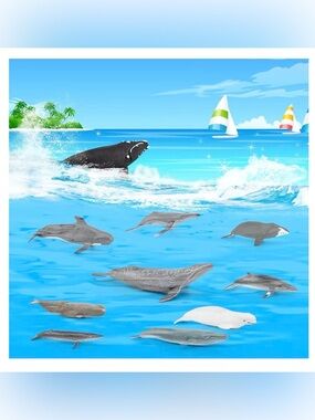 Mini Dolphins Toy Set - Small Sea Creatures Toys for Kids